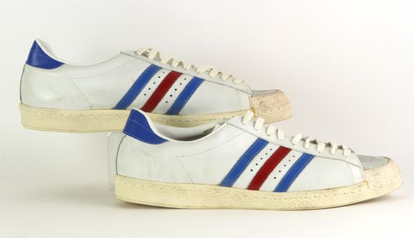 1960s-70s American Basketball Association Red White & Blue Adidas Superstar Sneakers (MEARS LOA)