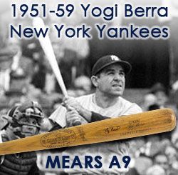 1951-59 Yogi Berra New York Yankees Signed H&B Louisville Slugger Professional Model Game Used Bat (MEARS A9/JSA) “Painted 8, Used During 5 World Championship Span”