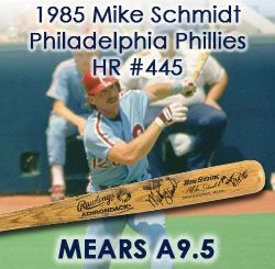 1985 Mike Schmidt Philadelphia Phillies Signed Rawlings Adirondack Professional Model Game Used Bat - Attributed To HR #445 (MEARS A9.5/JSA) 