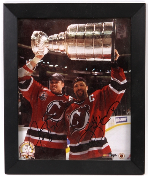 2000 Scott Stevens Jason Arnott New Jersey Devils Signed 9.5" x 11.5" Framed Photo (JSA)