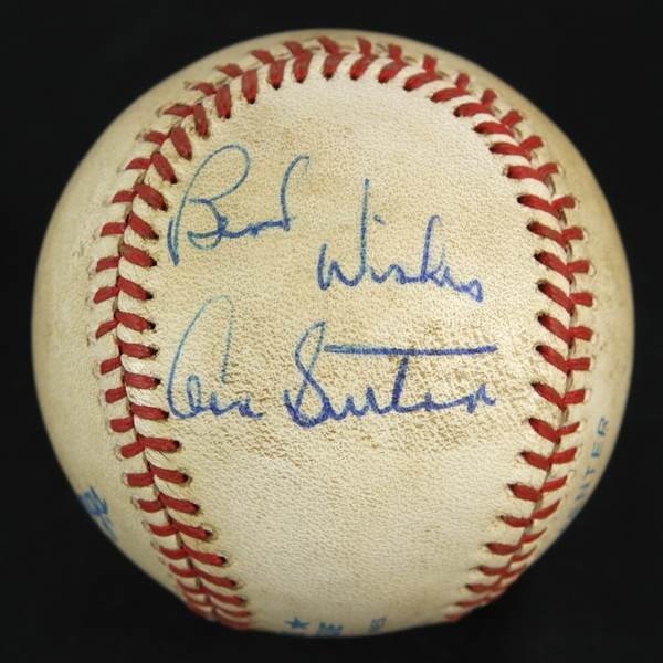 1984 Don Sutton Milwaukee Brewers Signed OAL Brown Game Used Baseball (MEARS LOA/JSA)