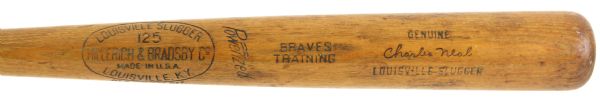 1950-60 Charles Neal Milwaukee Braves H&B Louisville Slugger Training Bat (MEARS LOA)