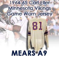 1964-65 Carl Eller Minnesota Vikings Game Worn Road Jersey (MEARS A9) “Gift From Bud Grant”