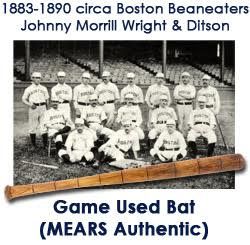 1883-1890 circa Johnny Morrill Boston Beaneaters Wright & Ditson, Boston Makers, Professional Model Game Used Ring Bat (MEARS LOA) “Earliest Known Player Stamped Bat, 1 of 2 examples”