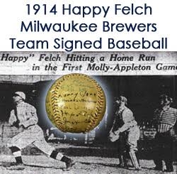 1914 Milwaukee Brewers Team Signed Official American Association Baseball w/ 22 Signatures Including Happy Felch, Pep Clark, Joe Hovlick & More (JSA)