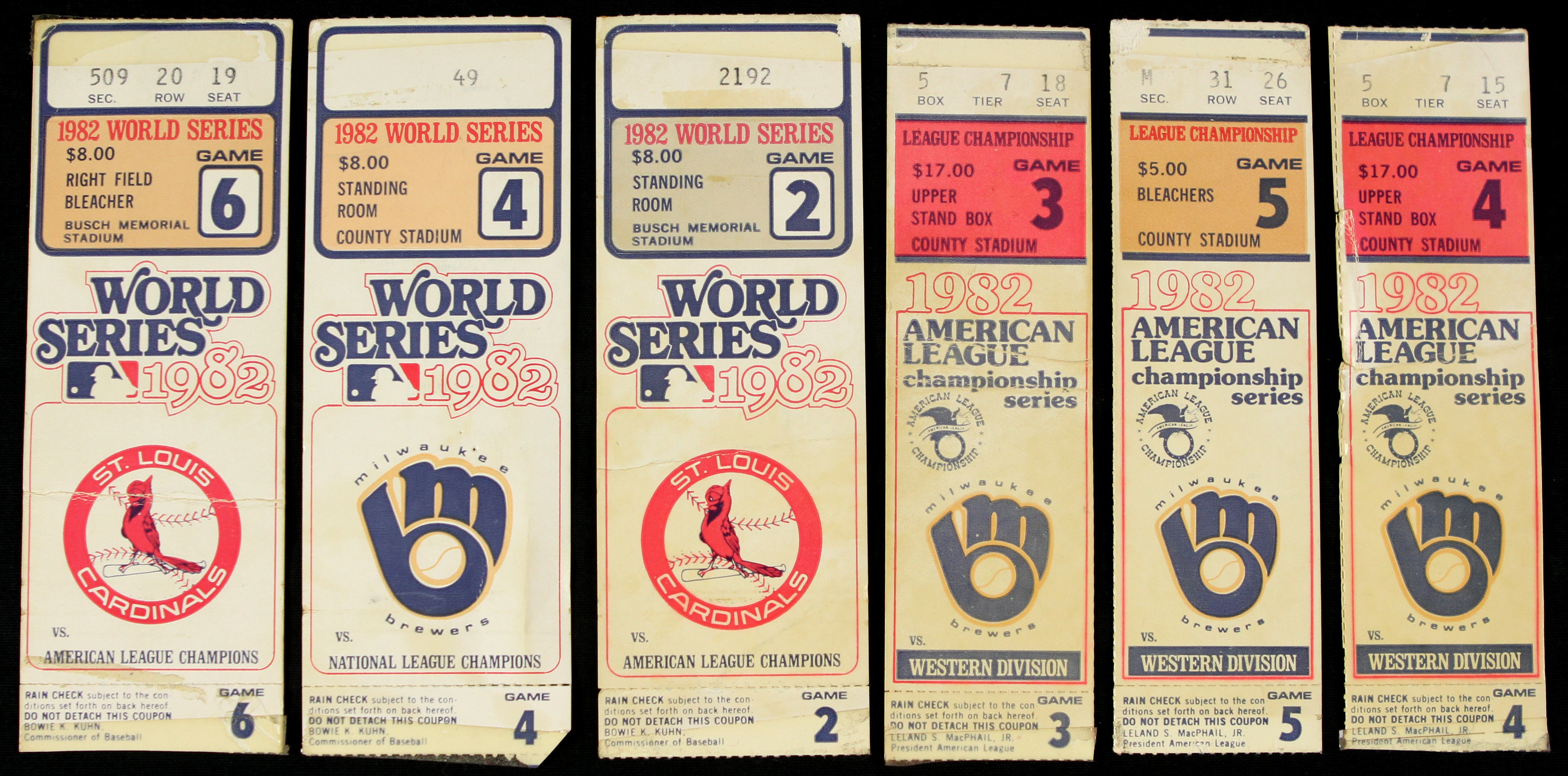 Lot Detail - 1982 Milwaukee Brewers California Angels St. Louis Cardinals ALCS & World Series ...