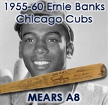 1955-60 Ernie Banks Chicago Cubs Signed H&B Louisville Slugger Professional Model Game Used Bat (MEARS A8/JSA) “Spans his 1958 & 1959 MVP Seasons”