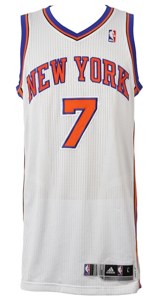 2011-12 Carmelo Anthony New York Knicks Autographed Game Worn Home Jersey (MEARS LOA)