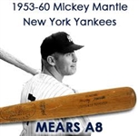 1953-60 Mickey Mantle New York Yankees H&B Louisville Slugger Professional Model Game Used Bat (MEARS A8)