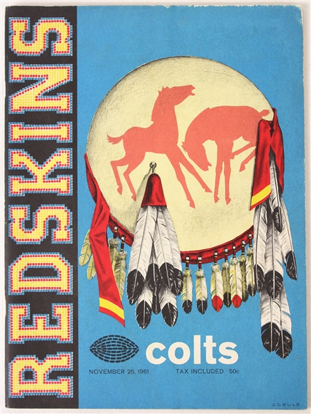 1961 Washington Redskins Baltimore Colts District of Columbia Stadium Game Program