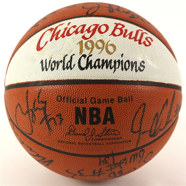 1996 World Championship Chicago Bulls “Front Office” Team Signed Trophy Basketball (16 signatures) JSA “72-10 Season”