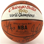 1996 World Championship Chicago Bulls “Front Office” Team Signed Trophy Basketball (16 signatures) JSA “72-10 Season”
