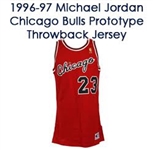 1996-97 Prototype Michael Jordan Chicago Bulls Throwback Style Road Jersey (MEARS LOA)