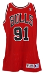 1996 Dennis Rodman NBA Finals Game Issued Jersey (MEARS LOA) “First World Championship With the Bulls”
