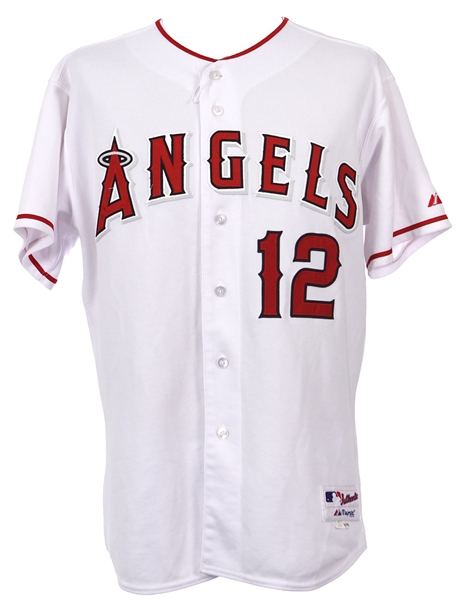 2005 Steve Finley Los Angeles Angels of Anaheim Game Worn Home Jersey (MEARS LOA)