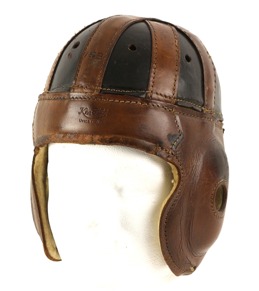 1930s Game Worn Ken Wel Padded Leather Football Helmet (MEARS LOA)
