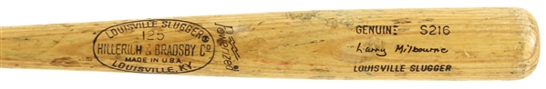 1977-79 Larry Milbourne Seattle Mariners H&B Louisville Slugger Professional Model Game Used Bat (MEARS LOA)