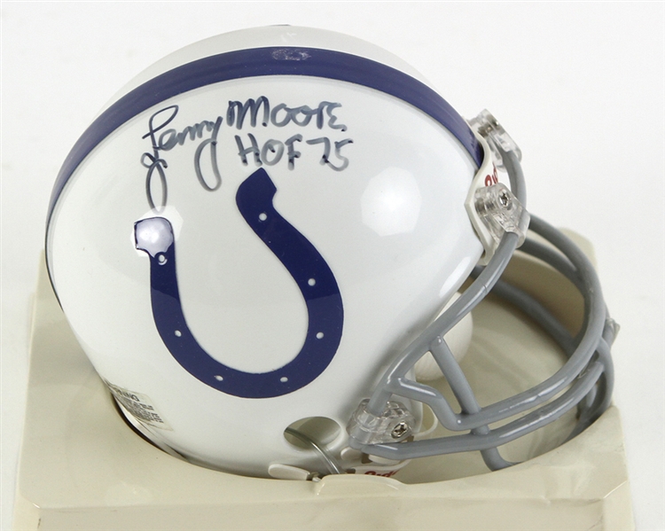 1990s Lenny Moore Baltimore Colts Signed Mini Helmet (JSA)