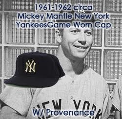 1961-1962 Mickey Mantle New York Yankees Game Worn Cap (MEARS LOA / Letter of Provenance) “World Championship Season”