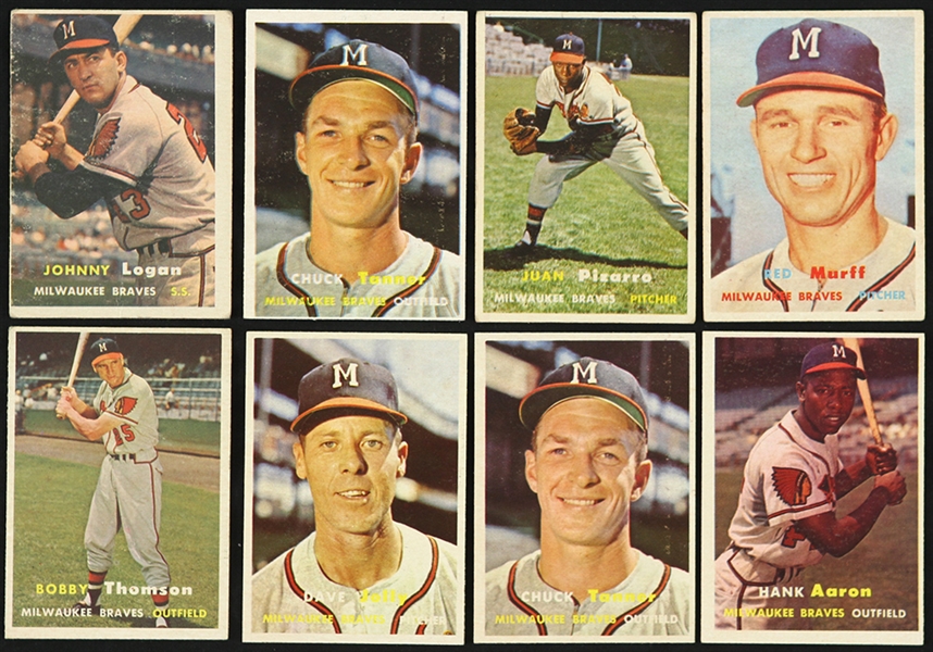 1957 Topps Baseball Trading Cards - Lot of 53 Cards