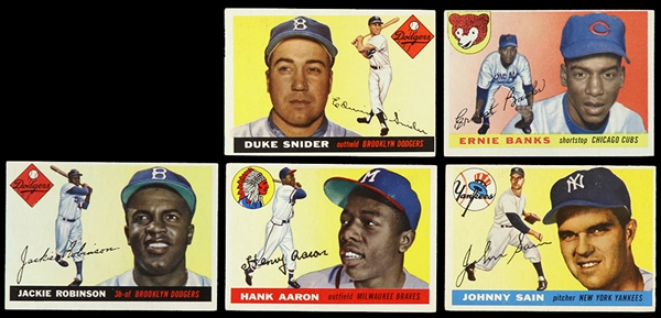 1955 Topps Baseball Trading Cards Partial Set - Lot of 223 Cards