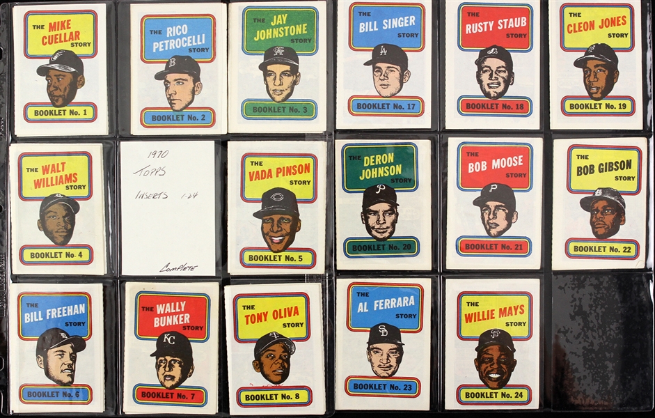 1970 Topps Baseball Card Insert Booklets Complete Set (24/24)