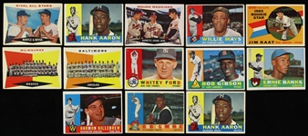 1960 Topps Baseball Trading Cards - Lot of 228 Cards 