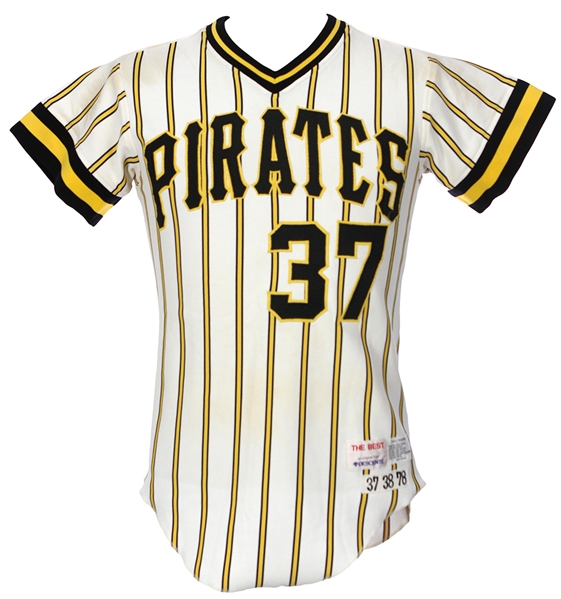 1978 Alberto Lois Pittsburgh Pirates Game Worn Home Jersey (MEARS LOA)