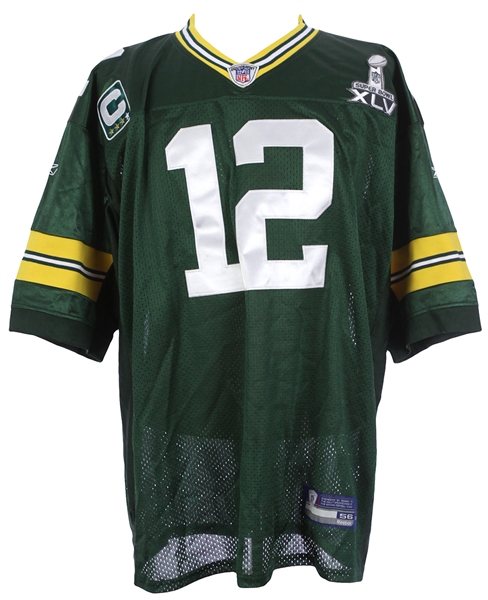 2011 Aaron Rodgers Green Bay Packers Signed Jersey w/ Captain & Super Bowl XLV Patches (JSA)