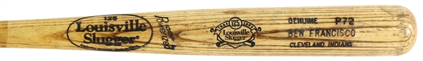 2009 Ben Francisco Cleveland Indians Louisville Slugger Professional Model Game Used Bat (MEARS LOA)