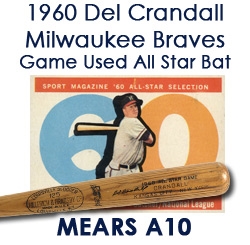 1960 Del Crandall Milwaukee Braves Game Used Autographed All Star Game Bat (JSA/MEARS LOA)