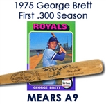 1975 George Brett Kansas City Royals Autographed Game Used Bat (A9) “First .300 Season” (JSA)