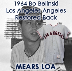 1964 Bo Belinsky Los Angeles Angels Game Worn Road Jersey (MEARS LOA)