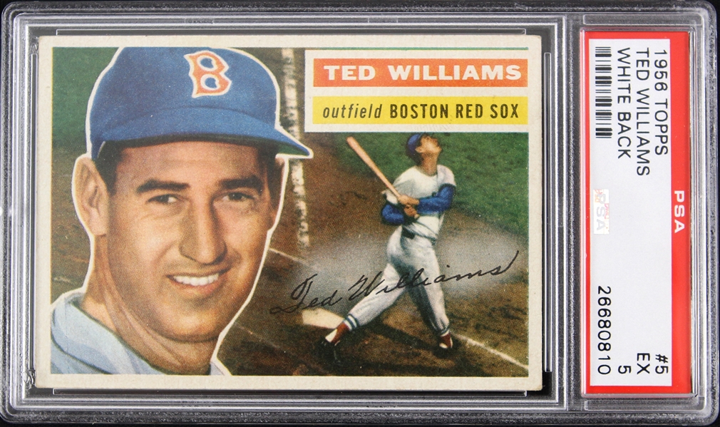 1956 Ted Williams Boston Red Sox Topps Trading Card (PSA Slabbed 5 EX)
