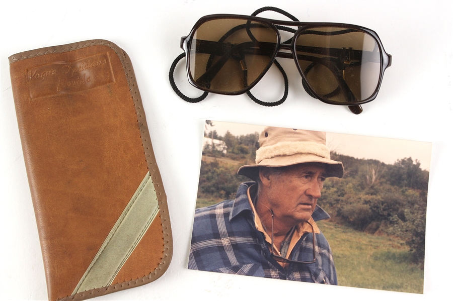 1980s Ted Williams Boston Red Sox Flying Fisherman Personal Sunglasses w/ Case & Photo (MEARS LOA/Williams Estate Letter)