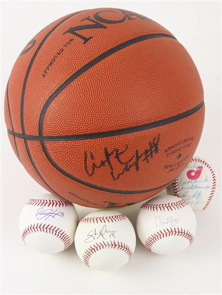 2000s Signed Baseball & Basketball Collection - Lot of 5 w/ Nyjer Morgan, Shaun Marcum, 1989 Philadelphia Phillies Team Signed Ball & More (JSA)
