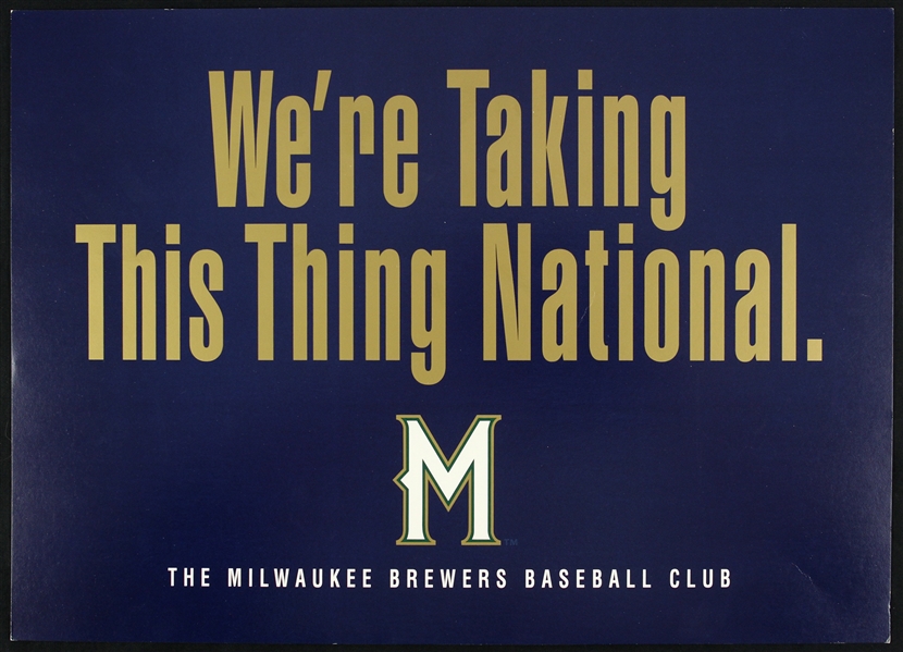 1998 Jeff Cirillo Milwaukee Brewers Signed "Were Taking This Thing National" 10" x 14" Placard 
