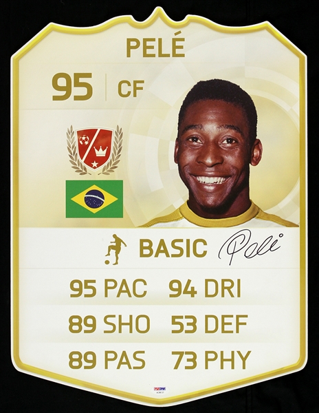 2000s Pele Brazil Soccer Signed 16" x 21" Video Game Ratings Placard (PSA/DNA)