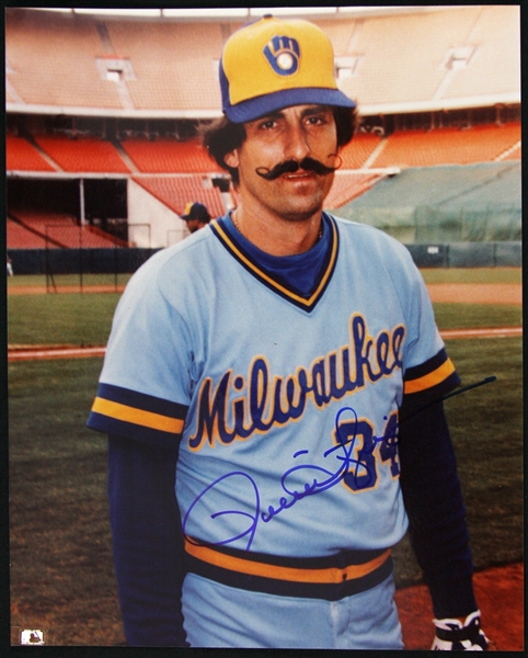1980s Rollie Fingers Milwaukee Brewers Signed 8x10 Color Photo (JSA)