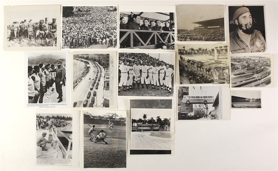 1910s-70s Cuba Original & Wire Photo Collection - Lot of 45 w/ Fidel Castro, Willie Mays, Presidente Batista, Cuban Refugees & More