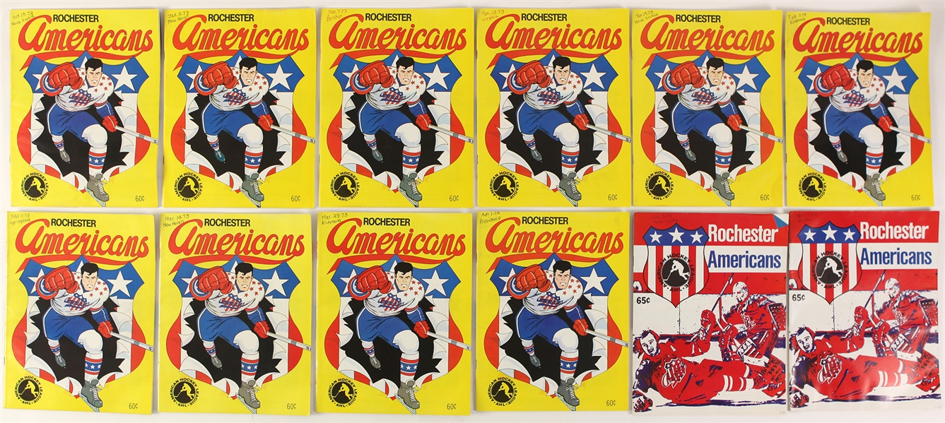1970s Rochester Americans American Hockey League Game Programs - Lot of 82