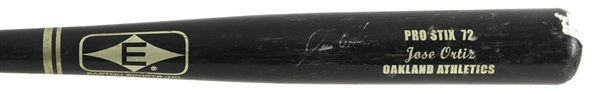 2000-01 Jose Ortiz Oakland Athletics Signed Easton Professional Model Game Used Bat (MEARS LOA/JSA)
