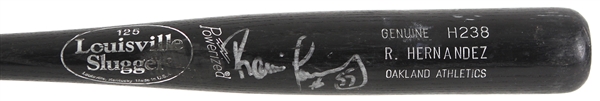 2002-03 Ramon Hernandez Oakland Athletics Signed Louisville Slugger Professional Model Game Used Bat (MEARS LOA/JSA)
