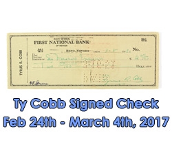 1951 Ty Cobb Detroit Tigers Signed Personal Check (JSA)