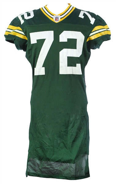 2004 Jason Spitz Green Bay Packers Game Worn Home Jersey (MEARS LOA)