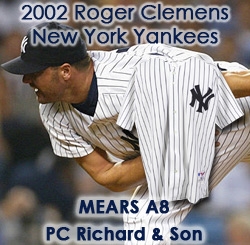 2002 Roger Clemens New York Yankees Game Worn Home Jersey (MEARS A8) “Provenance from PC Richard & Sons Electronic Company”