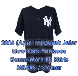 2006 (April 17th) Derek Jeter New York Yankees Game Worn Batting Practice Jersey (MEARS LOA/Steiner/MLB) “Provenance From PC Richard & Sons Electronic Company”