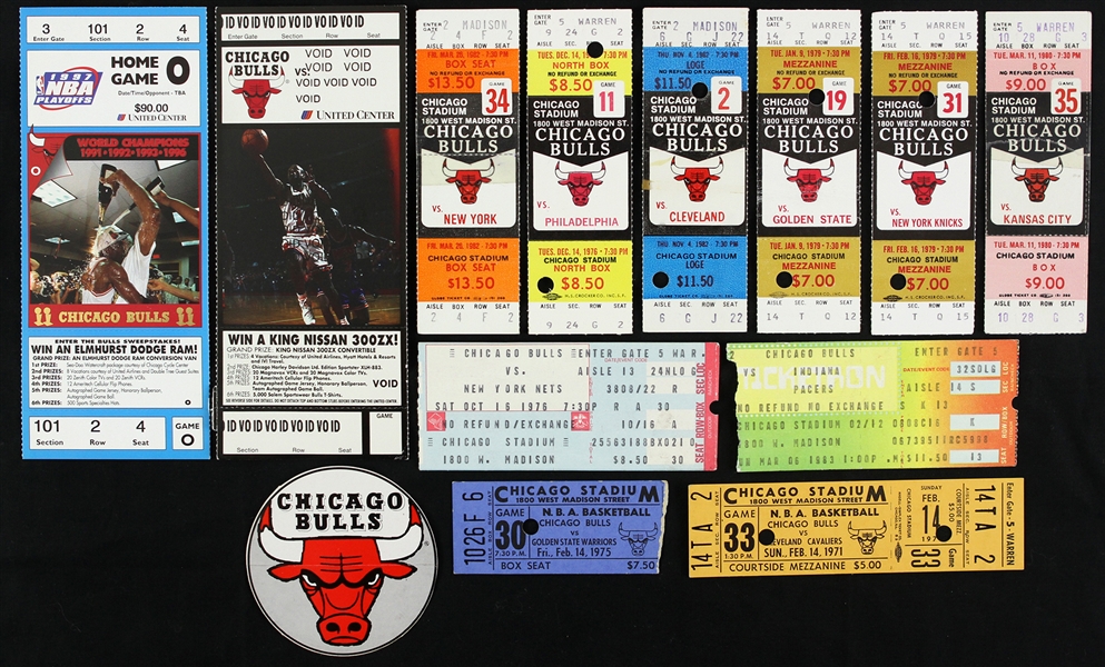 1971-97 Chiago Bulls Ticket/Stub Collection - Lot of 13 w/ 1997 NBA Finals & More