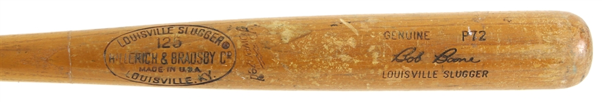 1977-79 Bob Boone Philadelphia Phillies H&B Louisville Slugger Professional Model Game Used Bat (MEARS LOA)