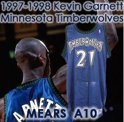 1997-98 Kevin Garnett Minnesota Timberwolves Game Worn Road Jersey (MEARS A10/Team Letter)